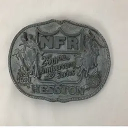 Vintage Heston NFR National Finals Rodeo collectors belt buckle
