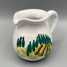 Vintage Miniature Hand Painted Yellow and Green Grape Field Pitcher