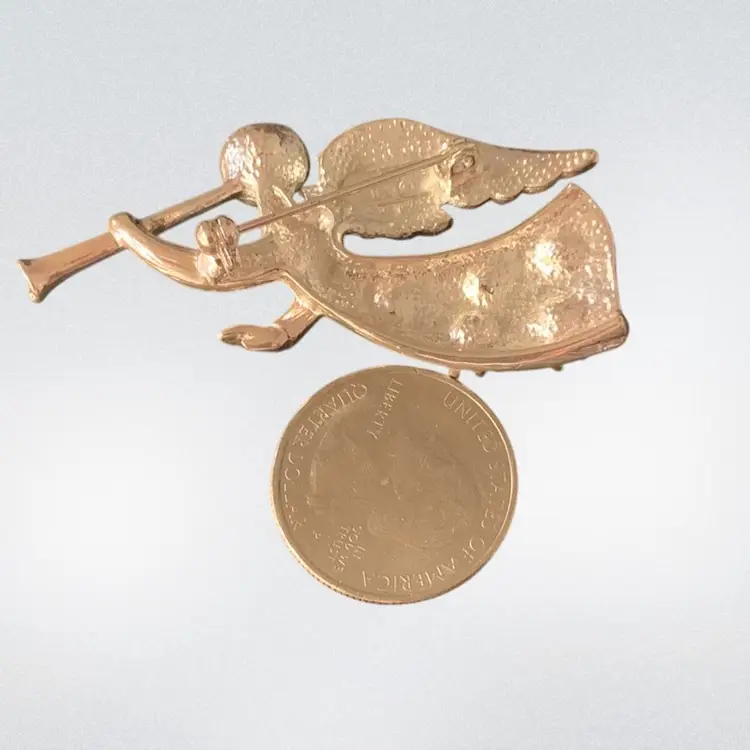 Eisenberg Ice Silver Tone Angel With AB Crystals