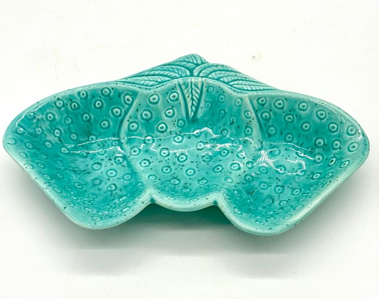 Chip & Dip Dish - Vintage Blue “Strawberry” California Pottery USA 
8.5”W - Set Of 3 (or $10 Ea)