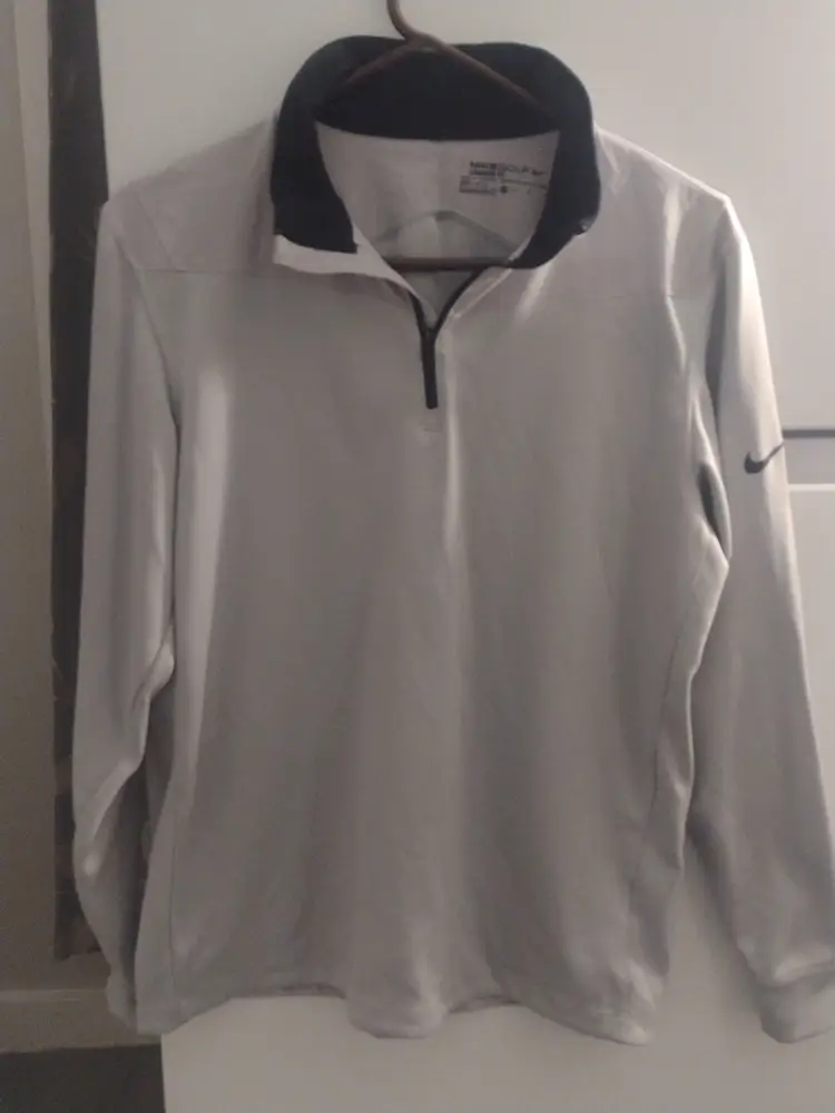 Nike Gray and Black Quarter-Zip Sweatshirt Size M.