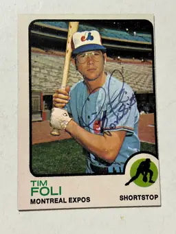 Tim Foli - 1976 Topps #19 signed Montreal Expos With Religious inscription