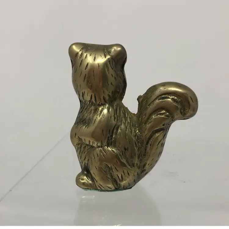Miniature Brass Squirrel Figurine