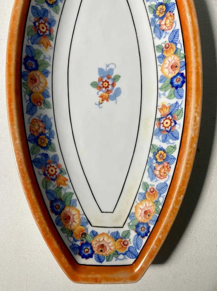Vintage Numbered Hand Painted Porcelain Serving Plate