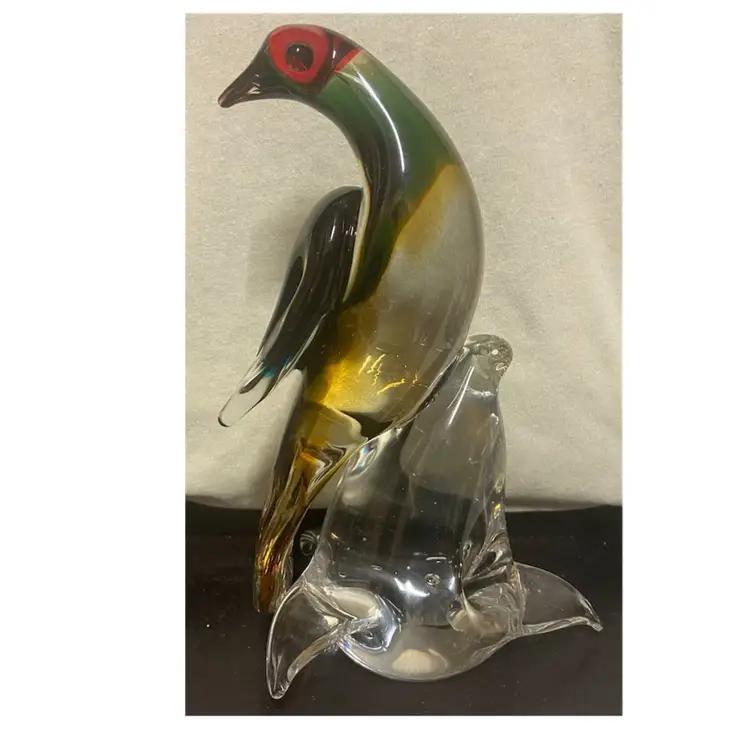 Murano Style Glass Bird Sculpture