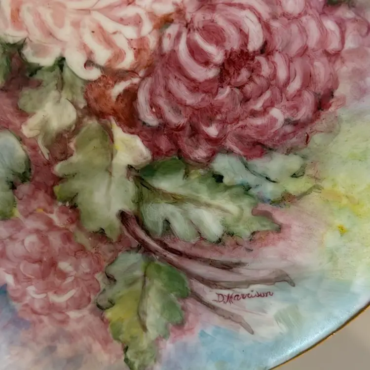 Vintage Floral Hand Painted Platter