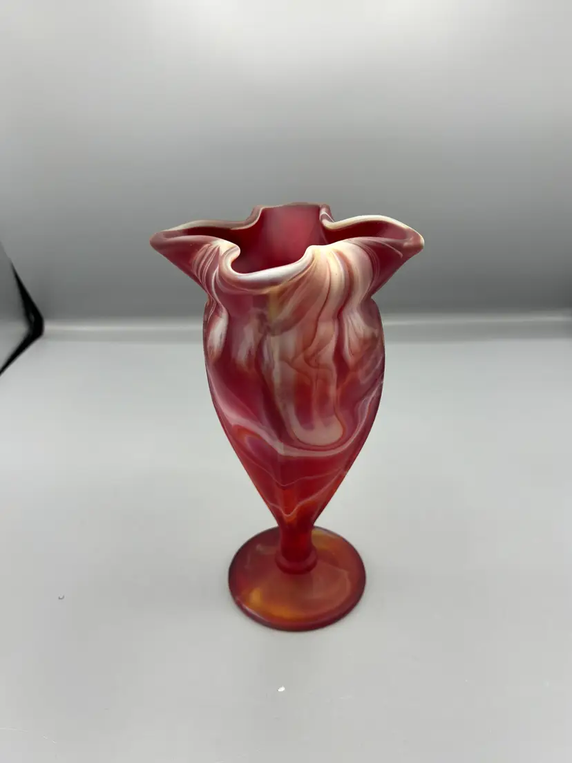 Red Slag glass vase