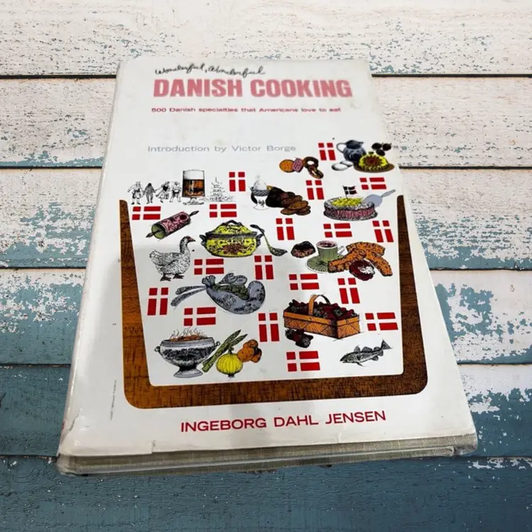 Vintage 1965 Danish cooking cookbook, MCM mid-century, modern kitchen dining recipes