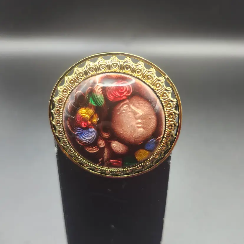 #02 Vintage Artisan Face Brooch
