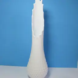 vintage white milk glass hobnail sung vase 18 1/2" tall