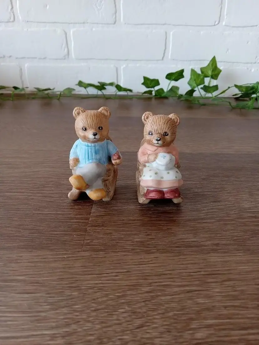 HOMCO #1470 Mama and Papa Bears Sitting in Rocking Chairs Set of 2 Sri Lanka