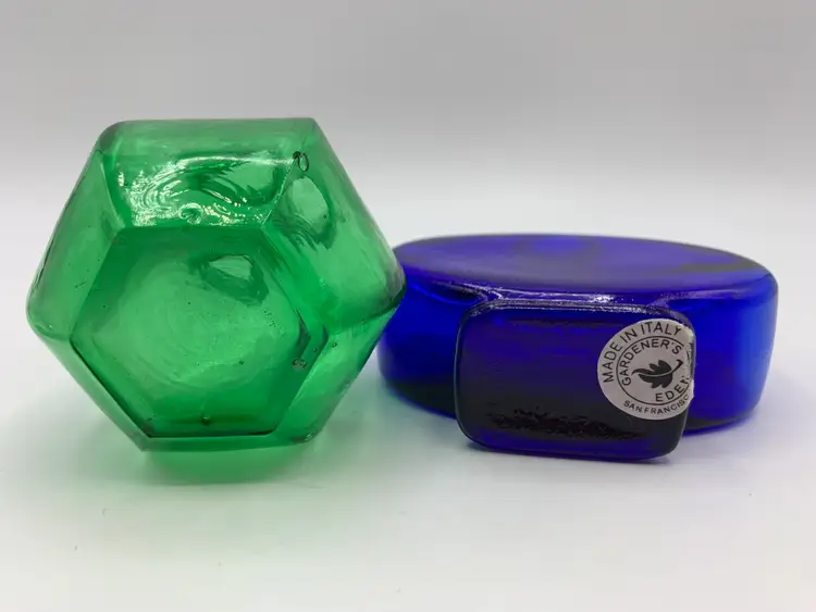 Lot of 2 Vintage Italian Glass Decor Collectibles 3.25"