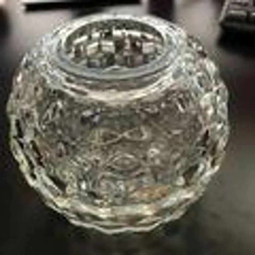 Crystal Clear Homco Cubist Fairy Lamp Tealight Candle Holder Vintage