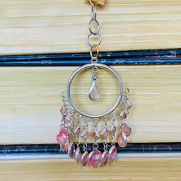 Vintage Pink & Gold Tone Dangle Bookmark on Pink Ribbon