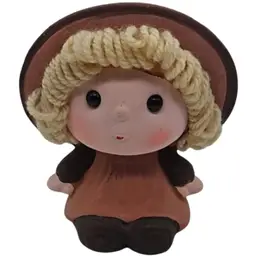 Enesco Vintage Sitting Girl Ceramic Chalkware Coin Bank