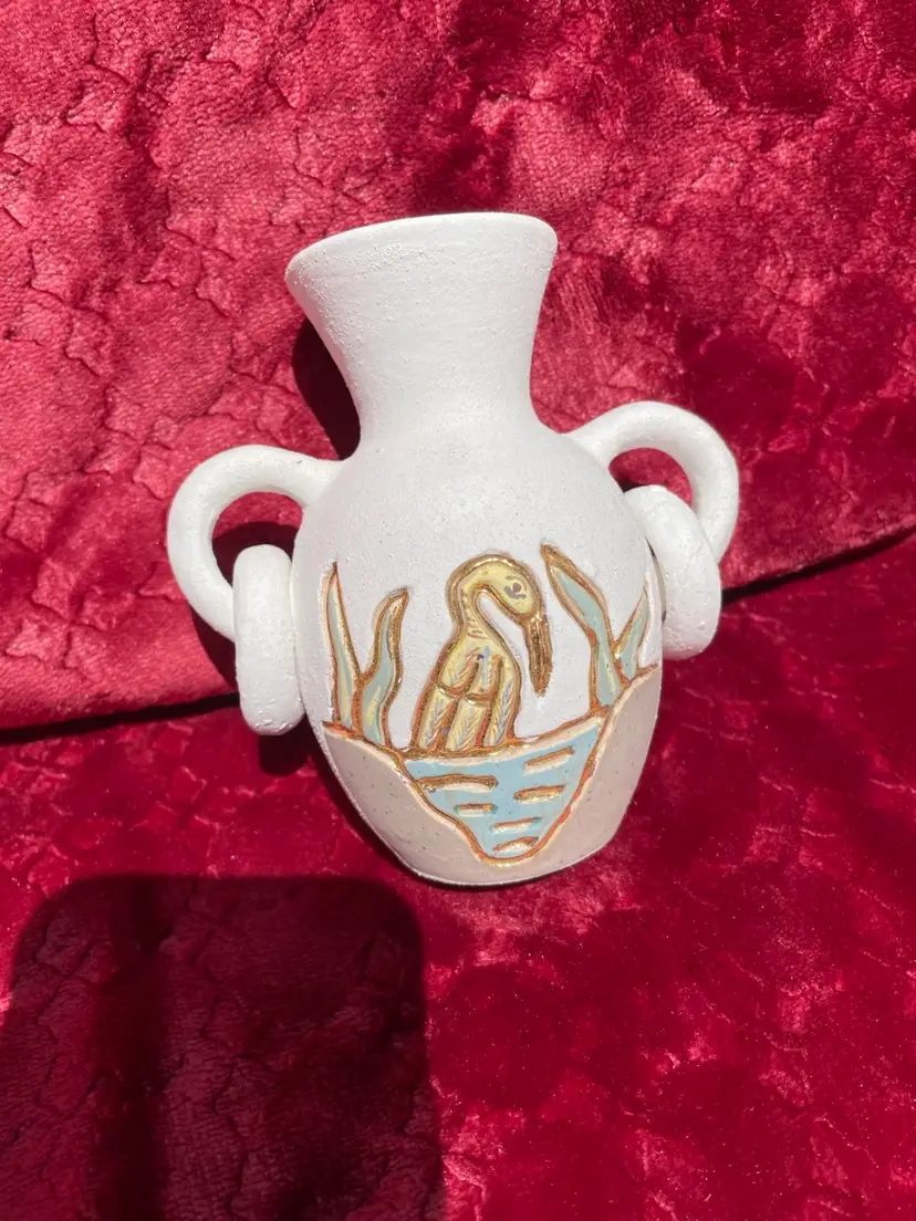 Mexican Folk Art Pottery Vase