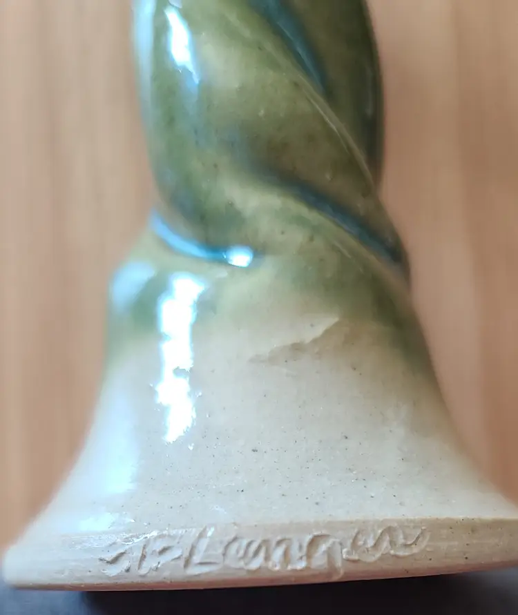 Vintage Wine Glass With Pottery Stem