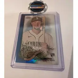 2022 Topps Allen & Ginter Chrome Cal Raleigh RC Blue Refractor #112/150