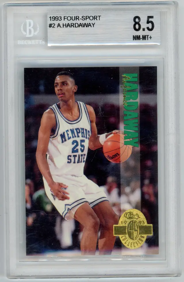 1993 Four-Sport ANFERNEE HARDAWAY RC Rookie #2 MEMPHIS BGS 8.5 NM-MT+