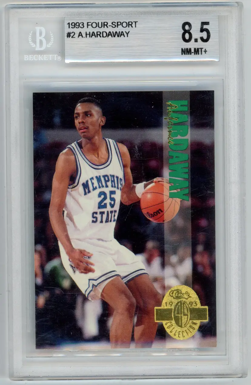 1993 Four-Sport ANFERNEE HARDAWAY RC Rookie #2 MEMPHIS BGS 8.5 NM-MT+