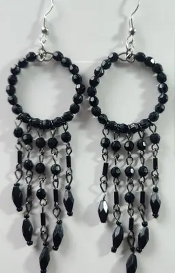 Repaired Chandelier Earrings (Black)