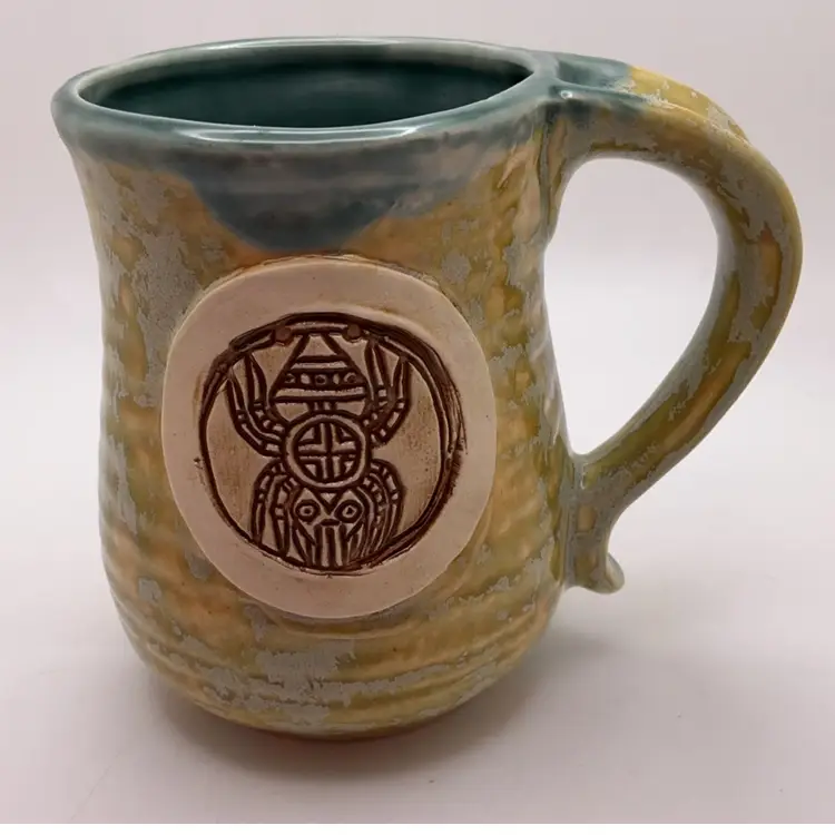 LBB Studio Pottery Spider Mug Coffee Cup Mug 4" Signed
