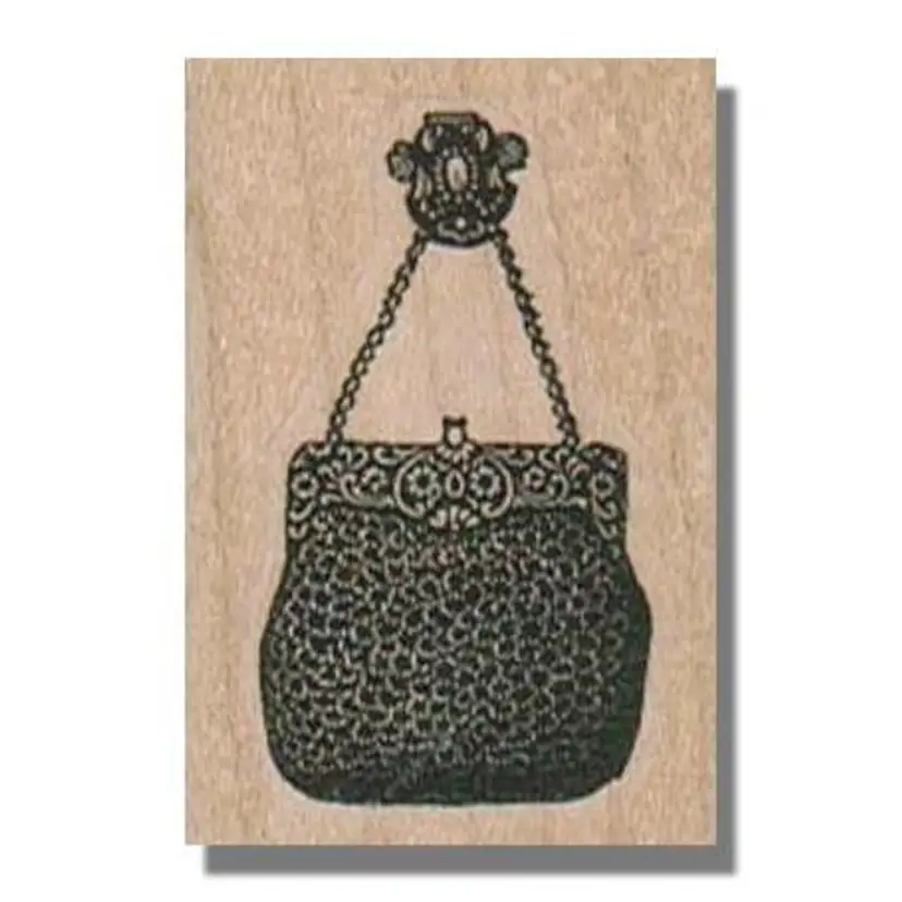Beaded Purse Rubber Stamp