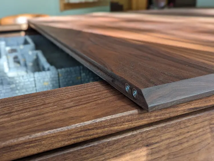 Custom Vaulted Gaming Table: Solid Hardwood with Magnetic Rails.  Heirloom-Quality built one at a time to last a lifetime.