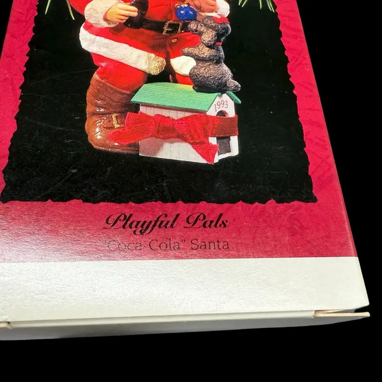 Hallmark Keepsake Ornament 1992/3 Playful Pals Coca-Cola Santa Puppy Christmas