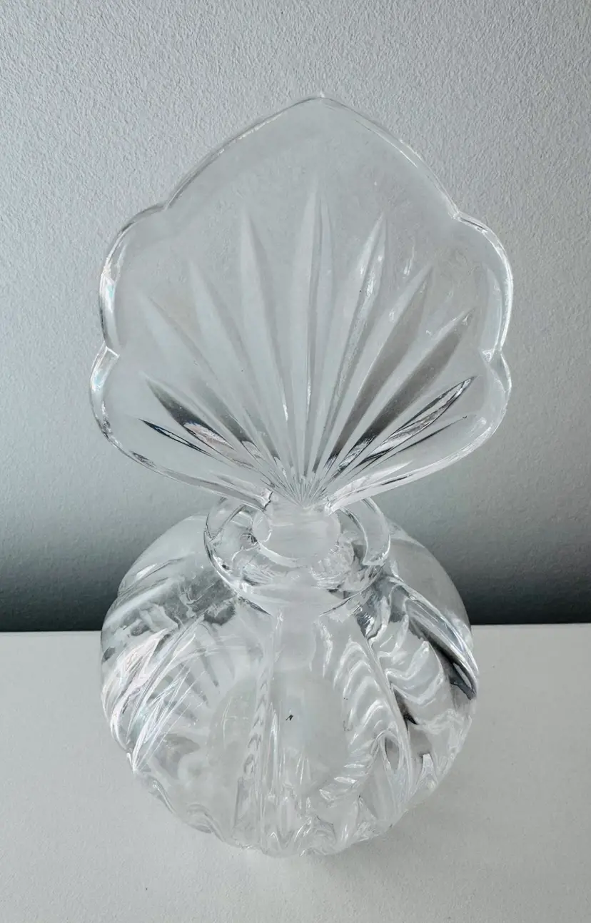 Vintage Perfume Bottle With Large Fan/Shell Stopper - Made In Germany
