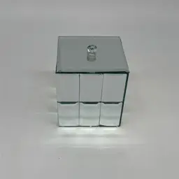 Mirrored Glass Box - Black Velvet Interior 4”x4”x4”