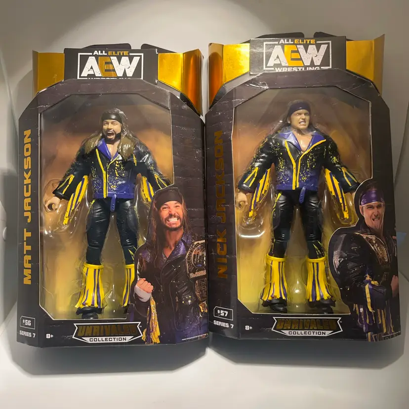 Title for character limits: AEW Unrivaled Series 7 Young Bucks Matt Nick Jackson Wrestling Figures New