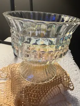 Vintage Iridescent Pedestal Bowl