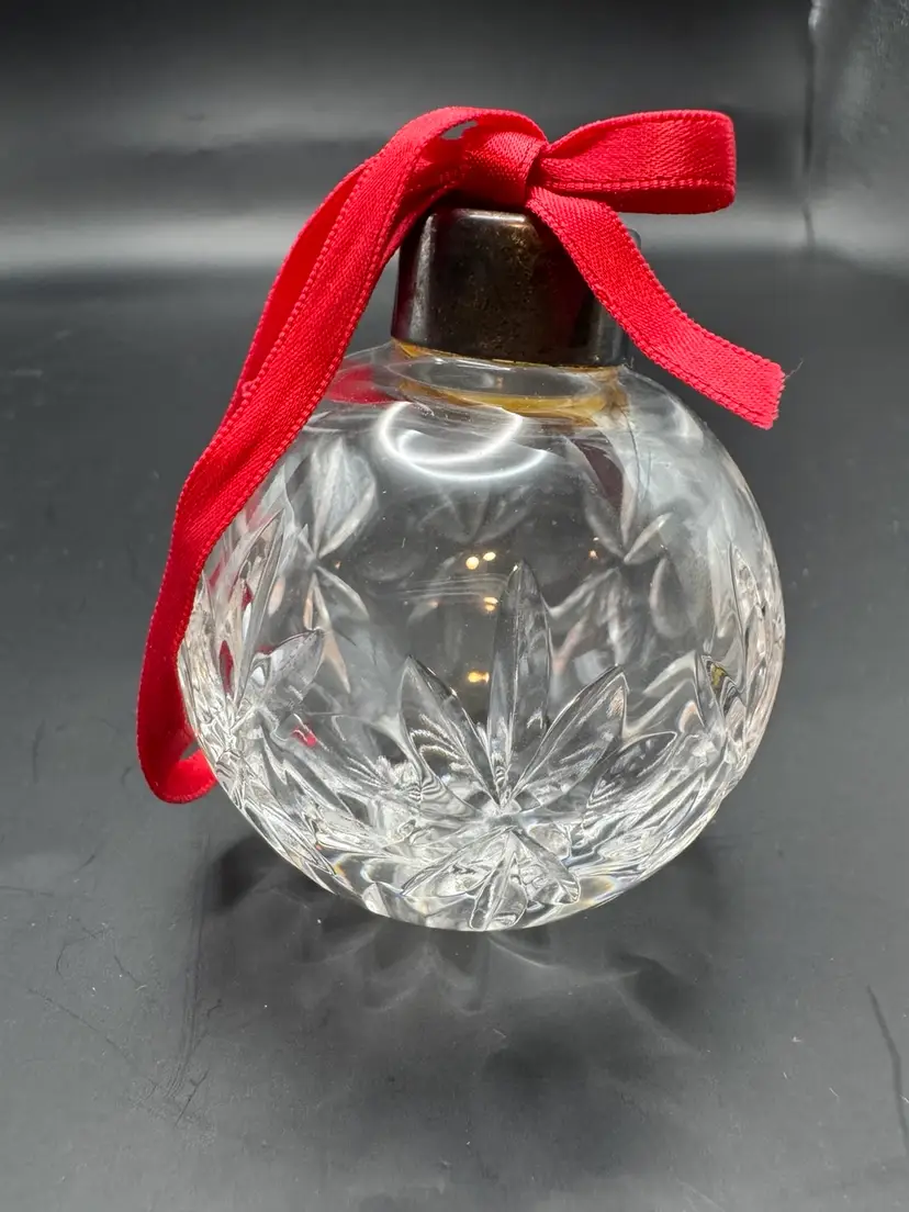 Vintage Rare Lenox Crystal Ball Ornament Fan & Dot Cut 3” Signed