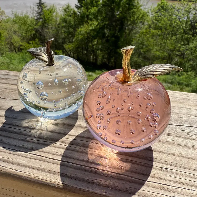 Silversti Set Of 2 Apple Paperweights