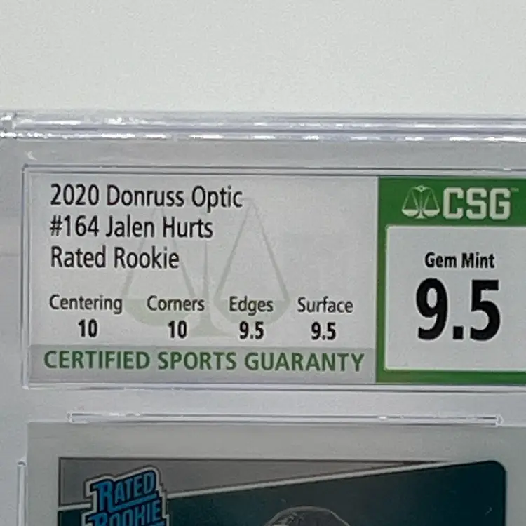 2020 Panini Donruss Optic Jalen Hurts RC #164 RR Eagles CSG 9.5 Crossover Potential!!!