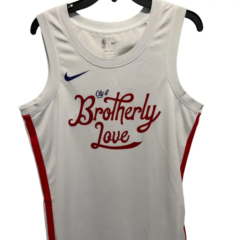$120 Nike City Of Brotherly Love Philadelphia 76ers Basketball Jersey- Men's Medium