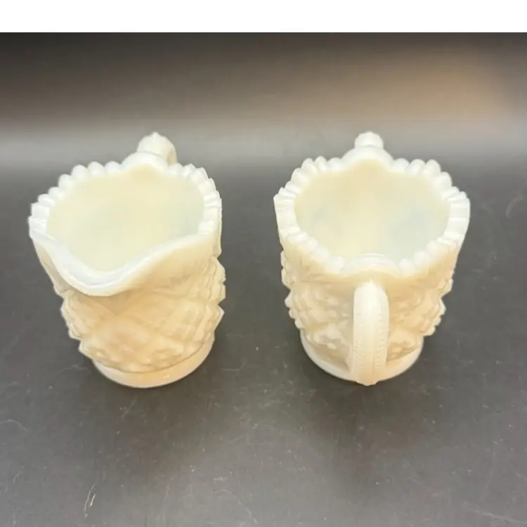 Westmoreland Milk Glass Thumbelina Child's Creamer and Sugar