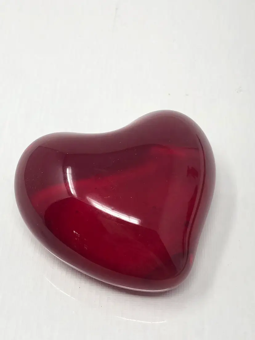 Red Glass Heart Paperweight