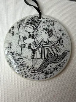 BJORN WIINBLAD August BYE BYE Nymolle DENMARK WALL Plaque  Signed