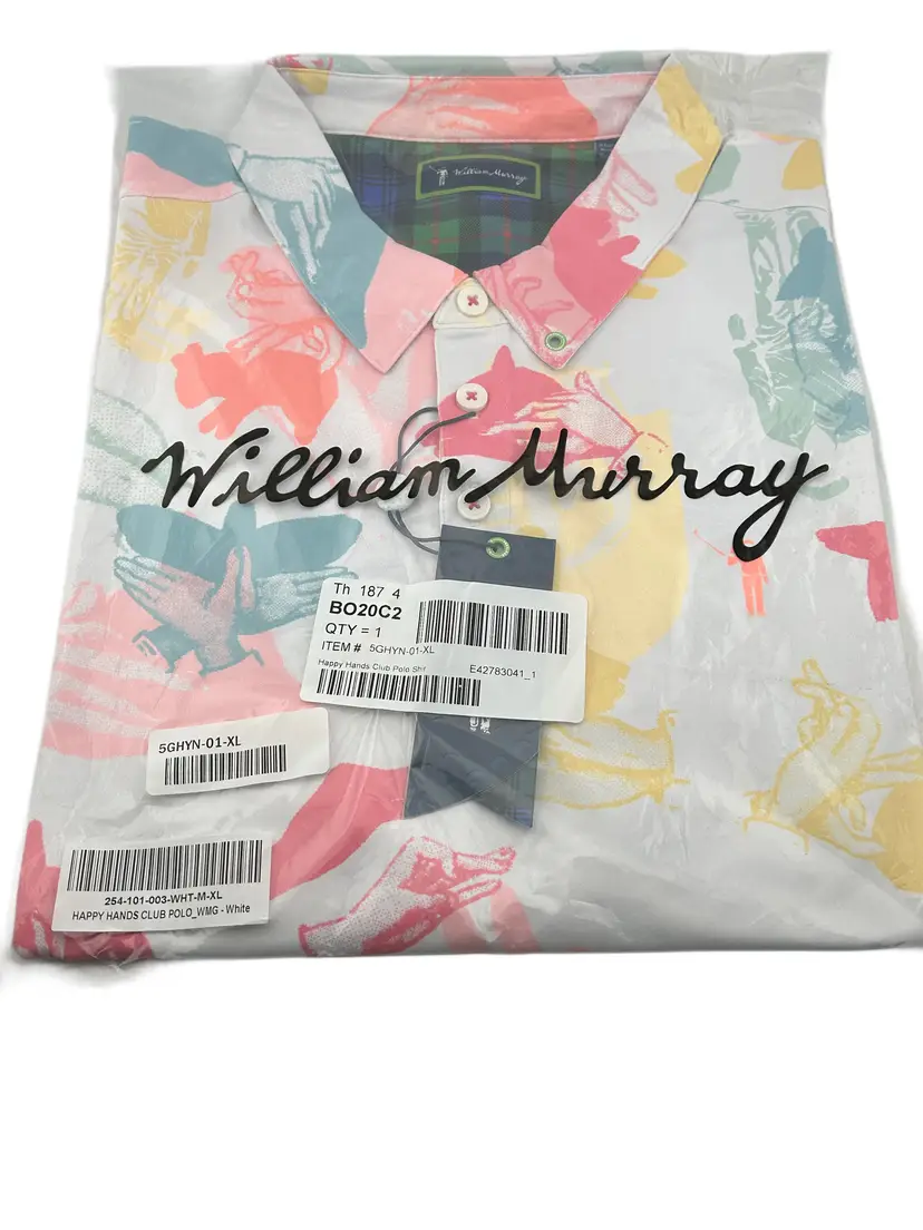WILLIAM MURRAY Happy Hands Club Polo Shirt Mens XL