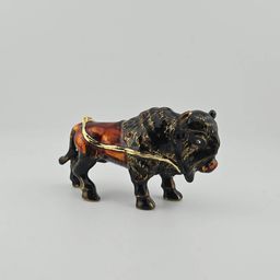 Buffalo Enamel Jeweled Trinket Box