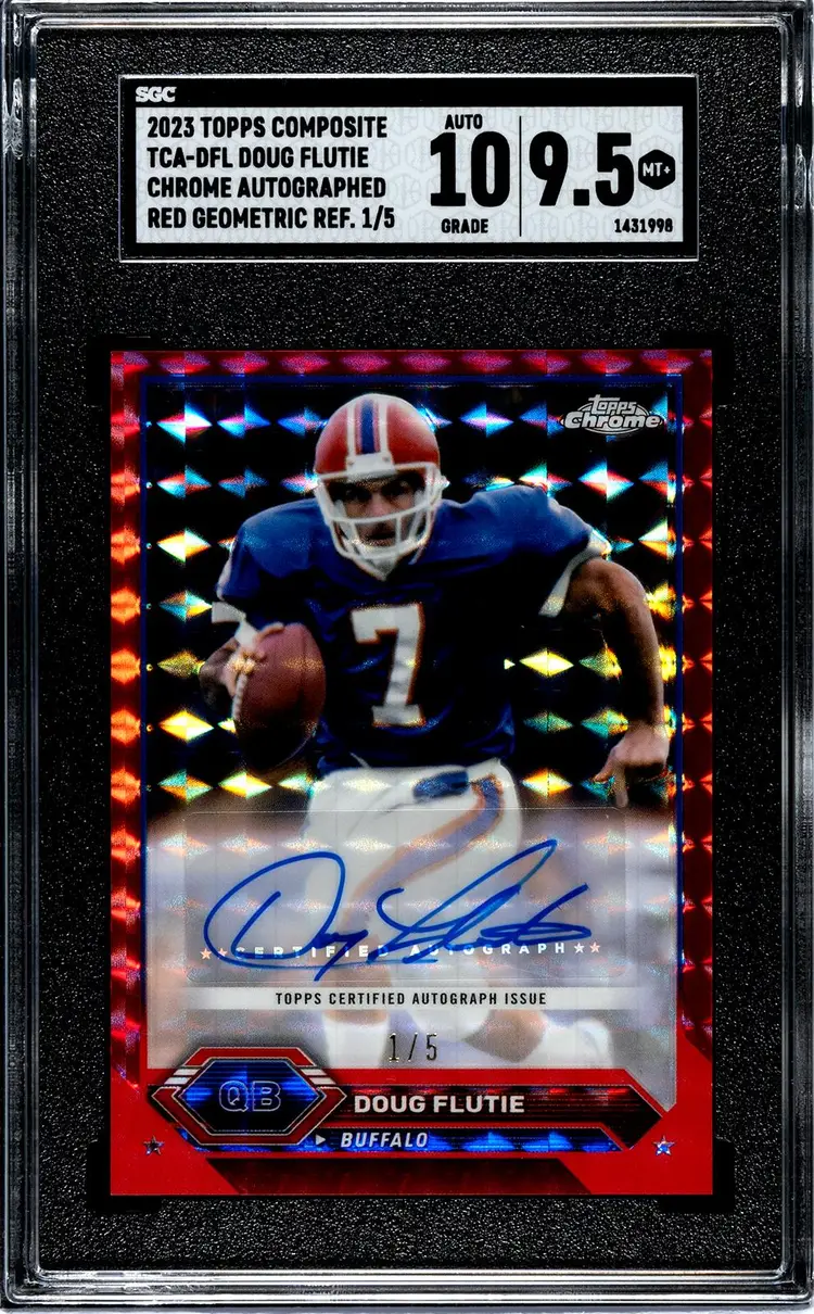2023 Topps Chrome Composite Red Geometric Doug Flutie AUTO # 1/5 SGC 10/9.5