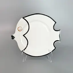 Vintage 1986 Cyclamen Pottery Fish Platter Nautical Coastal Rare Plate Whimsical