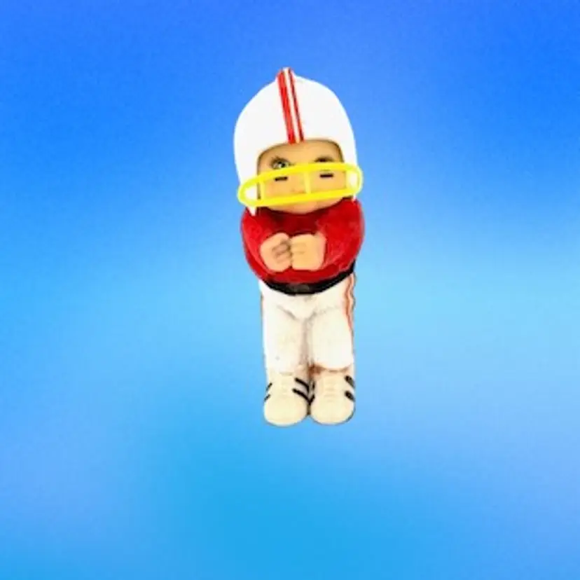 Vintage Football Player Christmas Ornament/Pencil Gripper #3