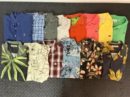 Reseller Lot 14 Men's Shirts - Polo and Button Up Short Sleeve - Medium to XXX-Large