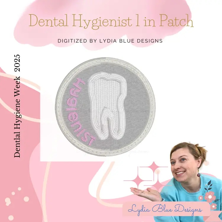 Embroidered  Dental Hygienist Patch 1in round