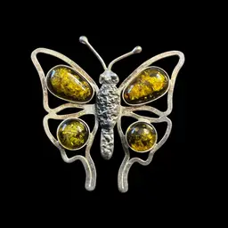 925 Not Tested Butterfly Brooch 1 1/2” X 1 3/4”