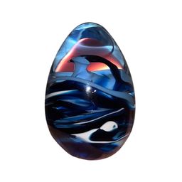 4” Caithness Glass Colourpool Blue Swirl Scotland Egg