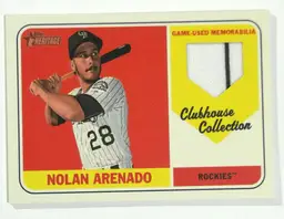 2018 Topps CCR-NA Heritage Nolan Arenado Colorado Rockies Game Used Relic Baseball